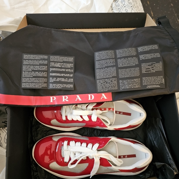 Prada Casual men red and Silver sneakers size 9.5 - Picture 16 of 16